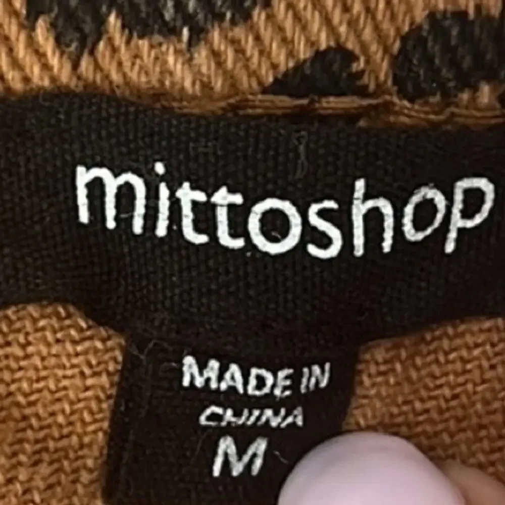 Mittoshop Leopard Print Denim Mini Skirt Size M Button Front Raw Hem Y2K Boho